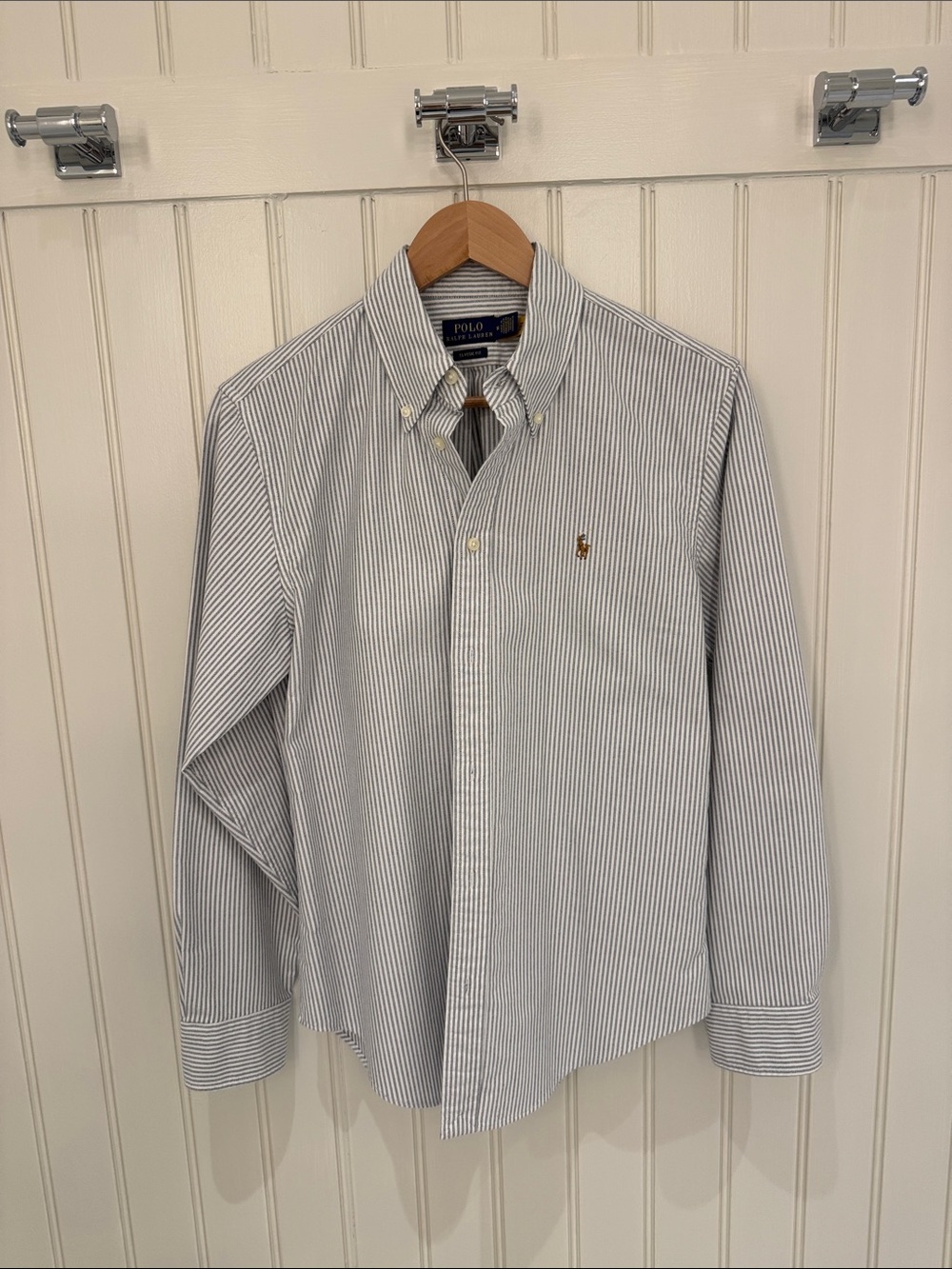 Classic and timeless Polo Ralph Lauren black-and-white striped button-down M - Picture 3 of 11